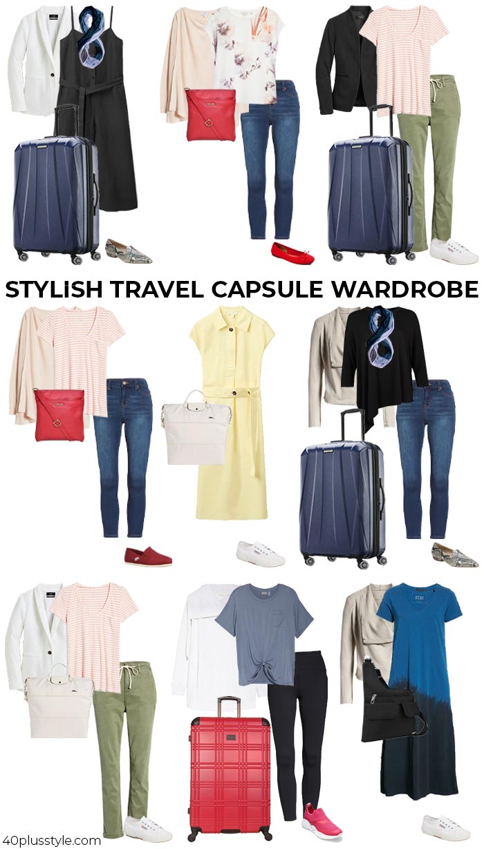 Stylish travel capsule wardrobe | 40plusstyle.com