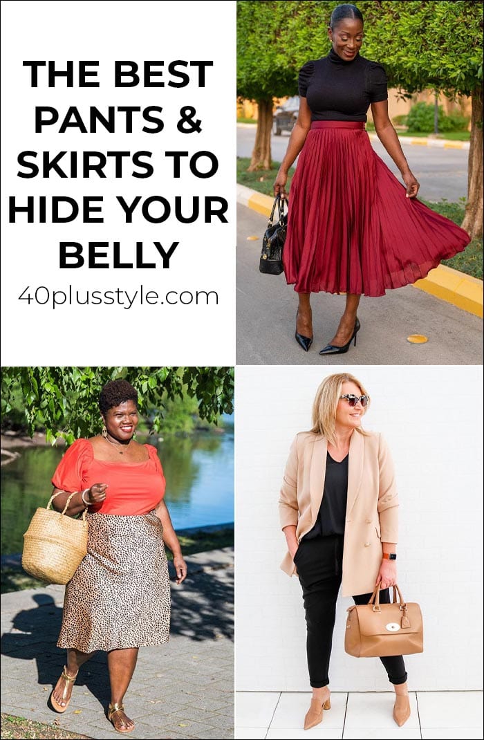 The best pants and skirts to hide your belly | 40plusstyle.com