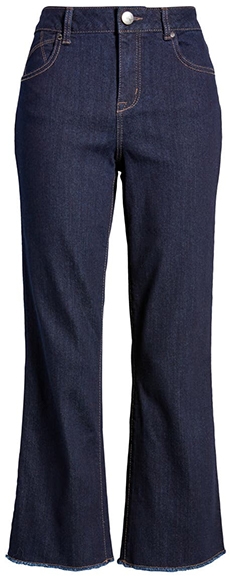 1822 Denim high waist frayed crop bootcut jeans | 40plusstyle.com