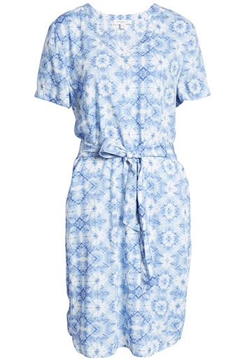 beachlunchlounge print belted shift dress | 40plusstyle.com