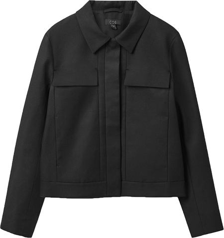 COS Cropped Fitted Overshirt | 40plusstyle.com