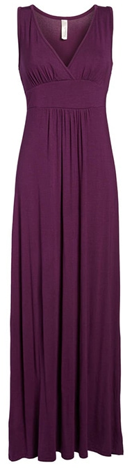 Loveappella V-Neck Jersey Maxi Dress | 40plusstyle.com