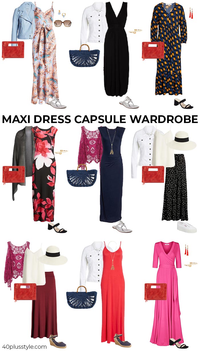 Maxi dress capsule wardrobe | 40plusstyle.com