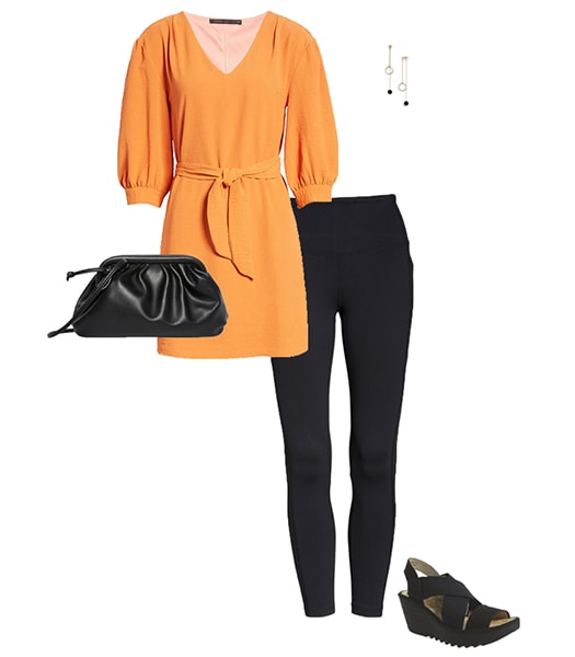 Orange and black outfit | 40plusstyle.com