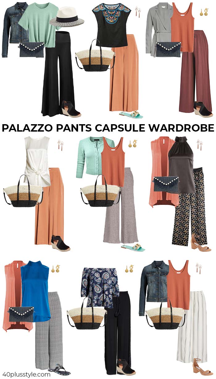 A palazzo capsule wardrobe | 40plusstyle.com