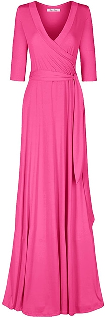 Bon Rosy maxi wrap dress | 40plusstyle.com