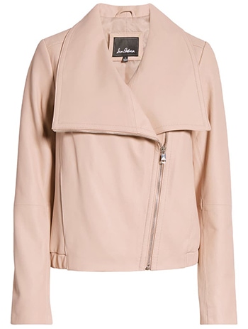 Nordstrom half yearly sale - Sam Edelman Drape Front Leather Bomber Jacket | 40plusstyle.com