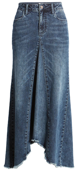 WASH LAB long jean skirt | 40plusstyle.com