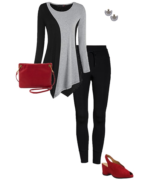 Outfit combining gray with black | 40plusstyle.com