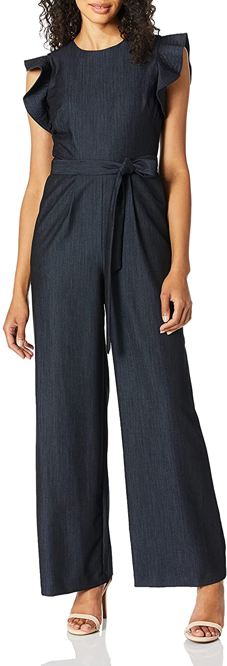 Amazon prime fashion - Calvin Klein Belted Jumpsuit with Flutter Sleeves | 40plusstyle.com