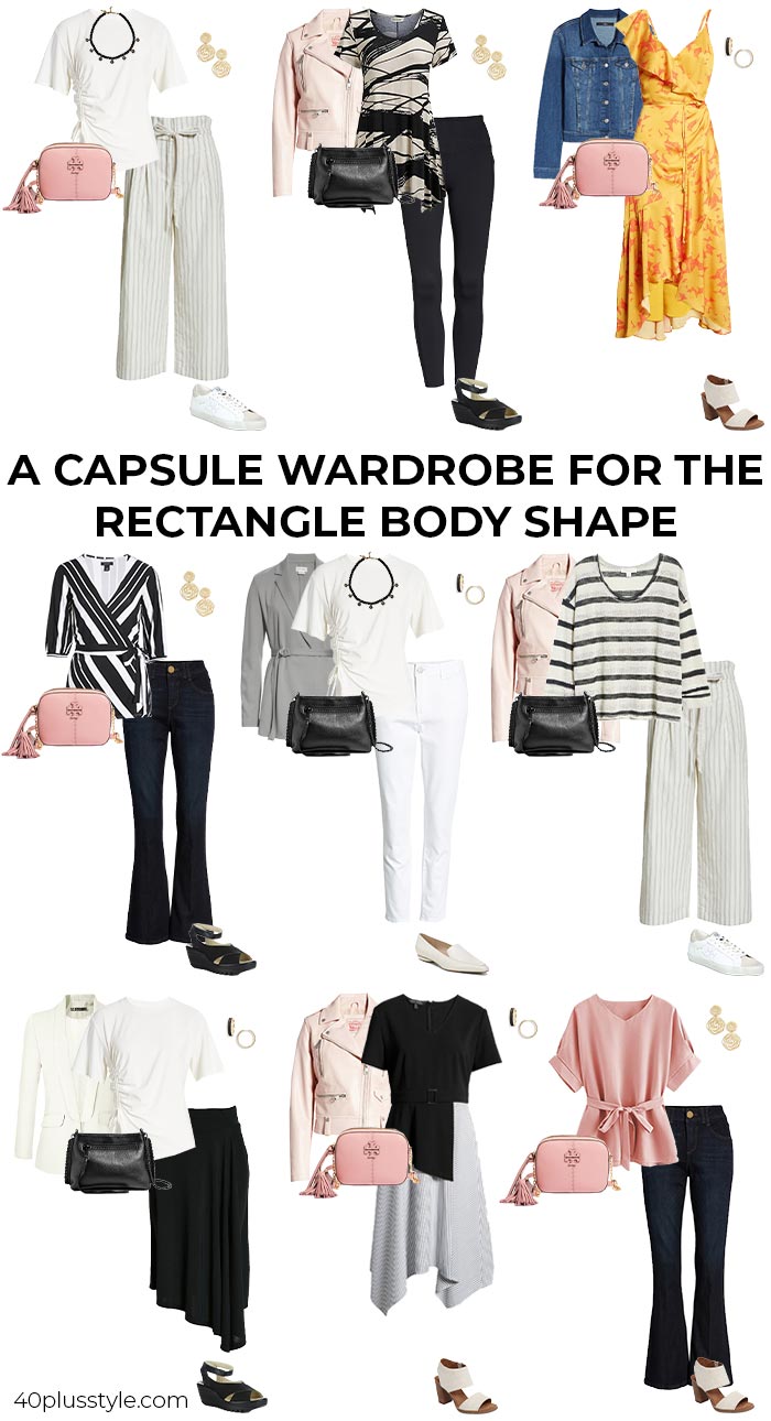 A capsule wardrobe for the rectangle body shape | 40plusstyle.com