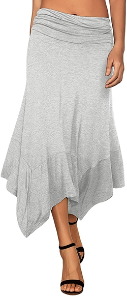 DJT handkerchief hem midi skirt | 40plusstyle.com