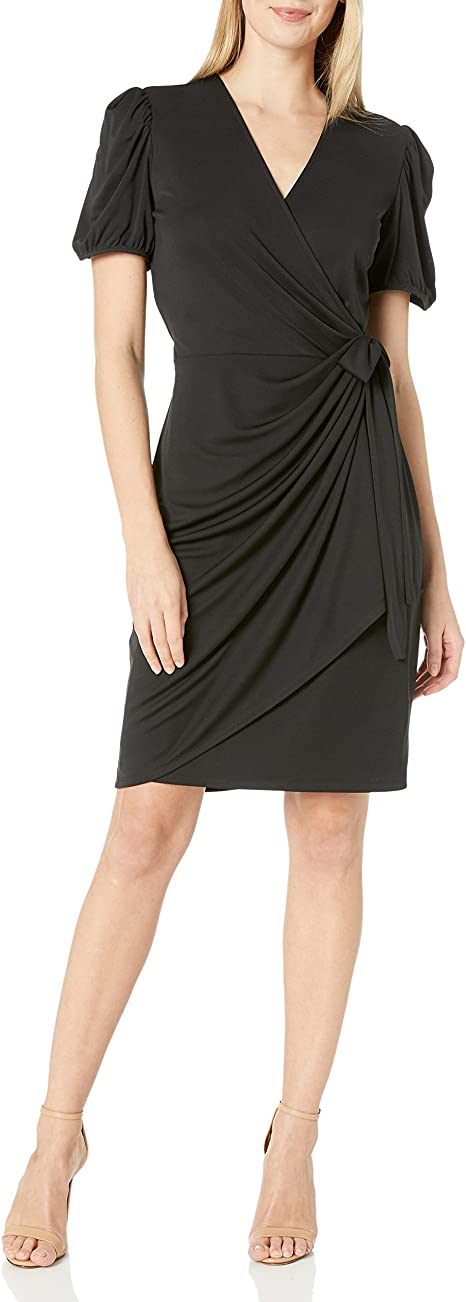 Amazon prime day - Lark & Ro Gathered Puff Sleeve Wrap Dress | 40plusstyle.com