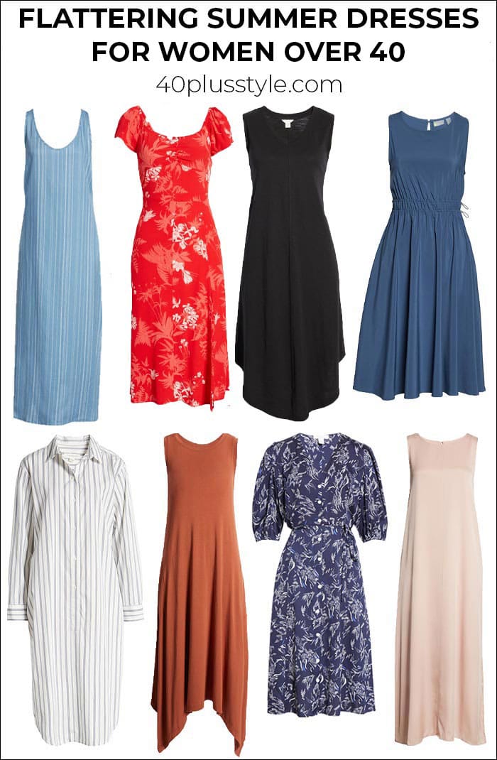 Flattering summer dresses for women over 50, 40, or upwards from Nordstrom | 40plusstyle.com