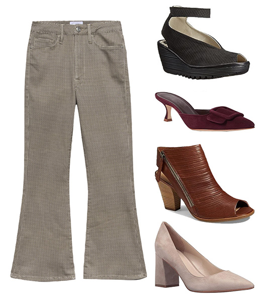 Shoes to wear with crop flare pants | 40plusstyle.com