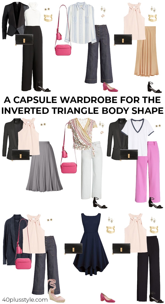 inverted triangle body shape A capsule wardrobe 40 style