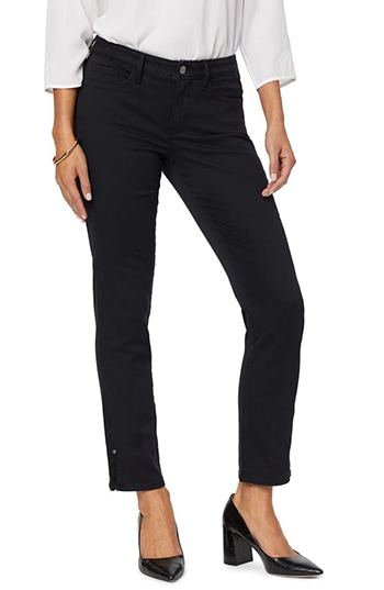 NYDJ Sheri Rivet Side Slit Slim Ankle Jeans | 40plusstyle.com
