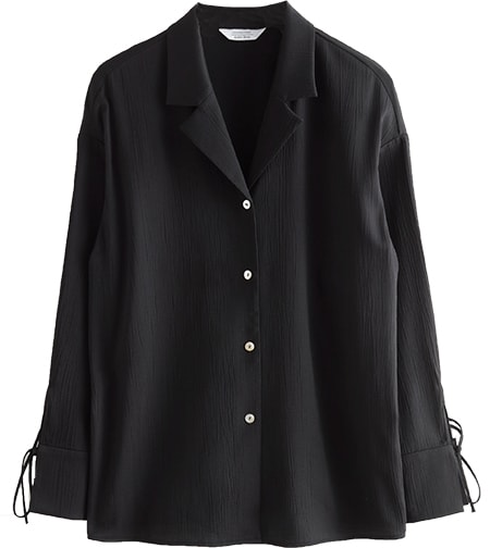 & Other Stories relaxed cuff tie blouse | 40plusstyle.com