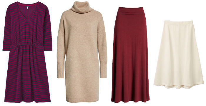 dresses and skirts to wear on rainy days | 40plusstyle.com