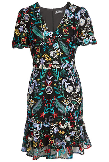 Sam Edelman embroidered puff sleeve dress | 40plusstyle.com