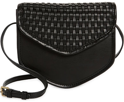 Street Level woven faux leather crossbody bag | 40plusstyle.com