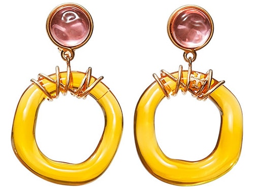 Tory Burch Wire Wrapped Doorknocker Earrings | 40plusstyle.com