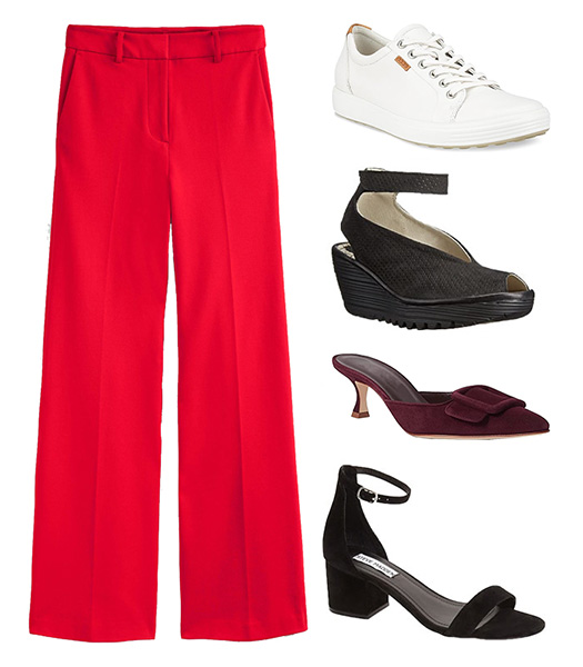 Shoes that go with wide leg pants | 40plusstyle.com