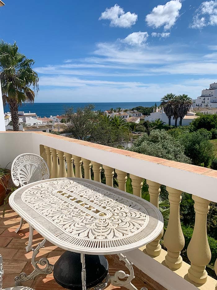 Enjoy the balcony of our apartment in Praia da Luz | 40plusstyle.com