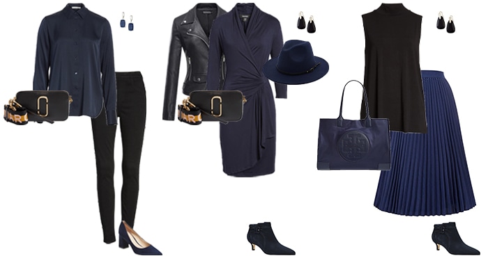 navy and black outfit ideas | 40plusstyle.com