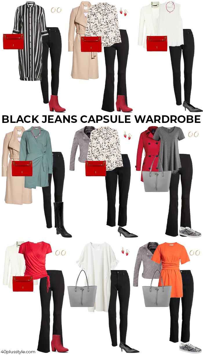 black jeans capsule wardrobe | 40plusstyle.com