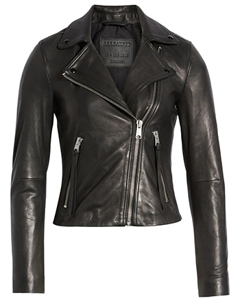 AllSaints leather biker jacket | 40plusstyle.com