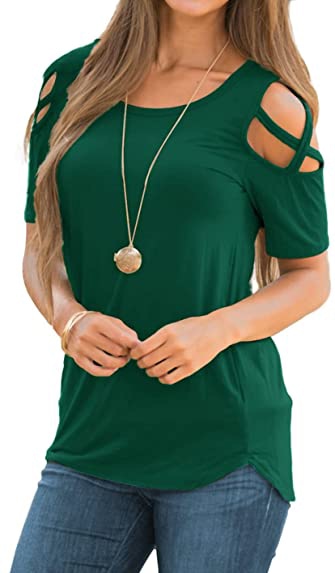 Adreamly loose strappy cold shoulder top | 40plusstyle.com