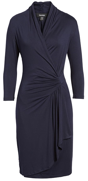 Karen Kane faux wrap dress | 40plusstyle.com