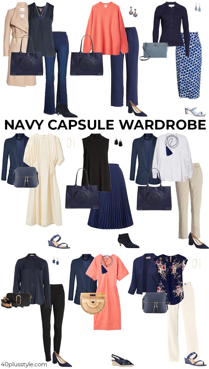 A navy capsule wardrobe | 40plusstyle.com