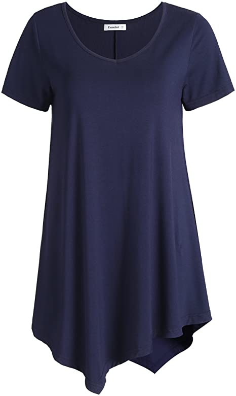 Esenchel V-Neck swing tunic top  | 40plusstyle.com