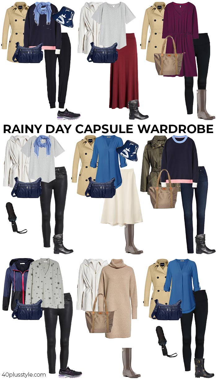 rainy day capsule wardrobe | 40plusstyle.com