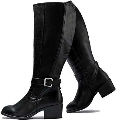 Luoika Knee High Boots Extra Wide Calf Winter Boots | 40plusstyle.com