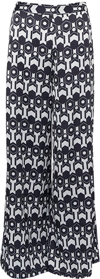 Karen Millen Geo Print Satin Wide Leg Woven Trouser | 40plusstyle.com