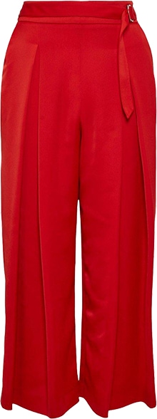 Karen Millen Satin Crop Wide Belted Detail Trousers | 40plusstyle.com