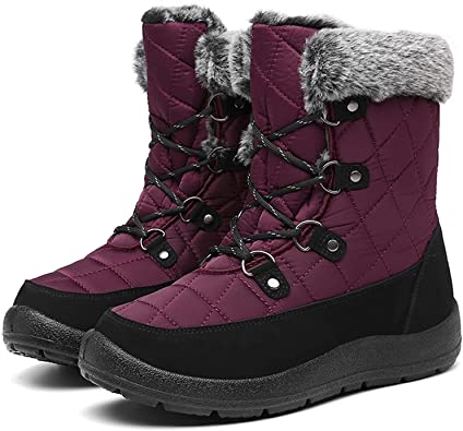 JSWEI Mid Calf Snow Boots | 40plusstyle.com