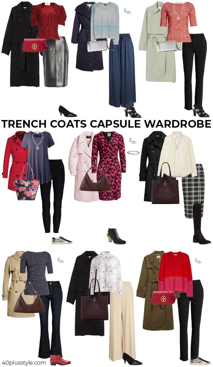 A trench coat capsule wardrobe | 40plusstyle.com