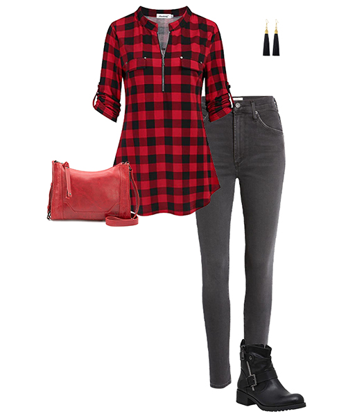 Concert outfits idea - checked shirt | 40plusstyle.com