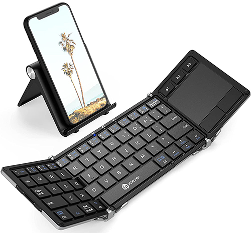 Travel gifts for women - iClever BK08 Folding Keyboard | 40plusstyle.com