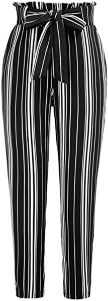 GRACE KARIN high waist striped pants | 40plusstyle.com