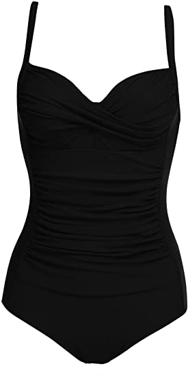 Travel gifts for women - Ekouaer Tummy Control Shirred One Piece Swimsuit | 40plusstyle.com