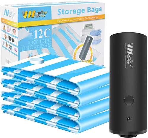 VMSTR Travel Vacuum Storage Bags with Electric Pump | 40plusstyle.com