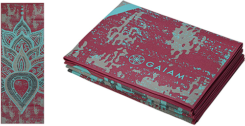 Travel gifts for women - Gaiam Folding Travel & Fitness Yoga Mat | 40plusstyle.com