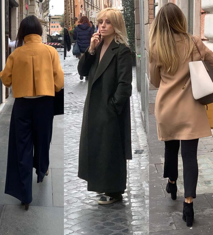 Roman style and the fashion trends I spotted in Rome - coats and pants | 40plusstyle.com