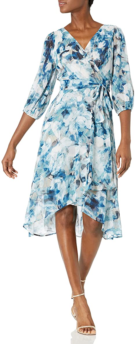 Best dresses on Amazon - DKNY Faux Wrap Dress | 40plusstyle.com