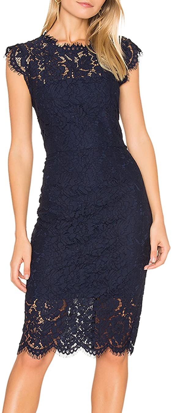 MEROKEETY Lace Cocktail Dress | 40plusstyle.com